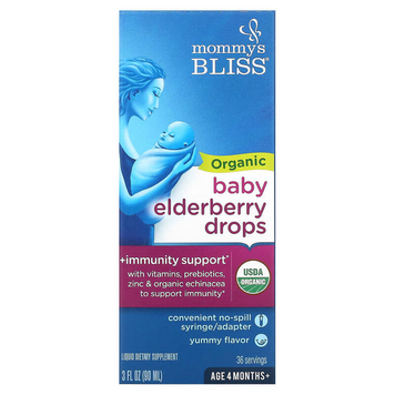 Mommy's Bliss, Органічні краплі бузини для немовлят, вік від 4 місяців, 90 мл (BAB-05142), фото