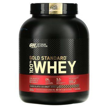 Optimum Nutrition, 100% Whey Gold Standard, сывороточный протеин, со вкусом шоколада и кокоса, 2270 г (OPN-02706), фото