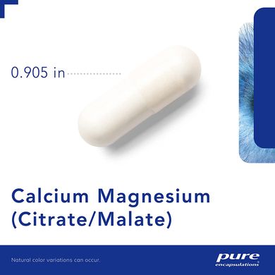 Магний Кальций (цитрат/малат), Calcium Magnesium (citrate/malate), Pure Encapsulations, 180 капсул (PE-00438), фото