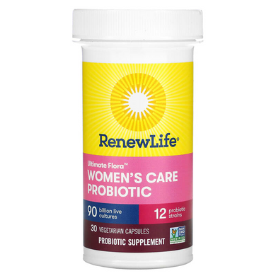 Renew Life, Ultimate Flora, пробіотик Women's Care для жінок, 90 млрд живих культур, 30 вегетаріанських капсул (REN-12100), фото