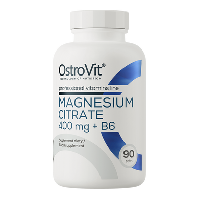 Ostrovit, Магній Цитрат + B6, Magnesium Citrate 400 мг + B6, 90 таблеток (OST-22951), фото