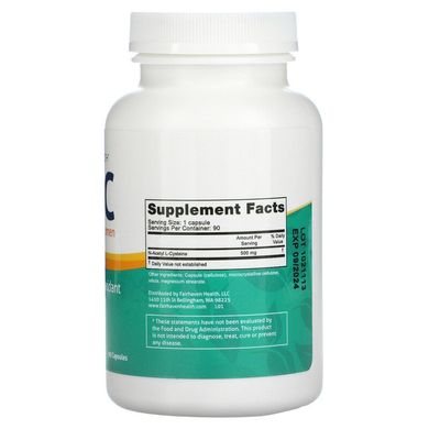 Fairhaven Health, NAC для мужчин и женщин, 500 мг, 90 капсул (FHH-00229), фото