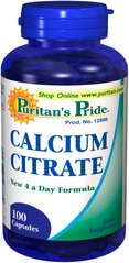 Кальций цитрат, Calcium Citrate, Puritan's Pride, 200 капсул (PTP-12887), фото