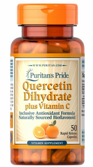 Puritan's Pride, Кверцетин + Витамин C, 250 мг, 60 капсул (PTP-18049), фото