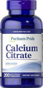 Кальций цитрат, Calcium Citrate, Puritan's Pride, 200 капсул (PTP-12887), фото