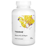 Thorne Research THR-41502 Thorne Research, Бетаїн гідрохлорид та пепсин, 500 мг, 225 капсул (THR-41502)