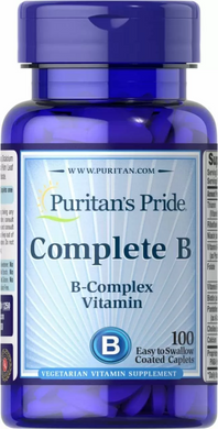 Комплекс вітамінів групи В, Complete B, Puritan's Pride, 100 капсул (PTP-11250), фото