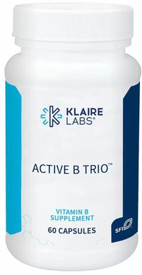 Klaire Labs, Витамины группы В, (Active B Trio), 60 вегетарианских капсул (KLL-00158), фото