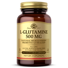 Solgar, L-глютамин, 500 мг, 50 вегетарианских капсул (SOL-01320), фото