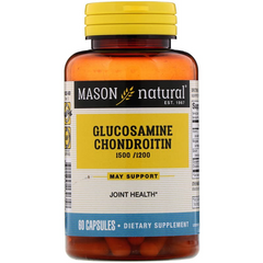 Mason Natural, Глюкозамін та Хондроїтин 1500/1200, 60 капсул (MAV-13035), фото