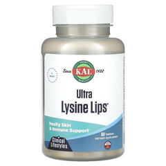 Лікування герпесу (лізин), Ultra Lysine Lips, KAL, 60 таблеток (CAL-51581), фото