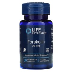 Life Extension, форсколин, 10 мг, 60 вегетарианских капсул (LEX-15446), фото