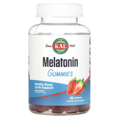 KAL, Мелатонін, полуниця, 2.5 мг, 60 жувальних таблеток (CAL-26371), фото
