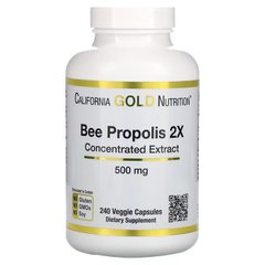 California Gold Nutrition, пчелиный прополис 2X, концентрированный экстракт, 500 мг, 240 растительных капсул (CGN-00946), фото