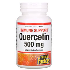 Natural Factors, кверцетин, 500 мг, 60 вегетаріанських капсул (NFS-01390), фото