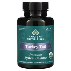 Dr. Axe / Ancient Nutrition, Turkey Tail, для поддержания баланса иммунной системы, 30 таблеток (ATN-02551), фото