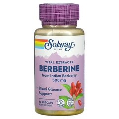 Solaray, Берберин, 500 мг, 60 вегетарианских капсул (SOR-47705), фото