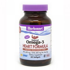 Омега-3 формула для серця, Bluebonnet Nutrition, Omega-3 Heart Formula, 60 желатинових капсул (BLB-00942), фото