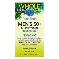 Natural Factors, Whole Earth & Sea, мультивитаминный и минеральный комплекс для мужчин старше 50 лет, 60 таблеток (NFS-35503), фото