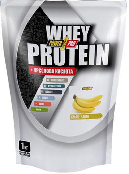 Power Pro, Whey Protein + урсоловая кислота, банан, 1000 г (PWP-51262), фото
