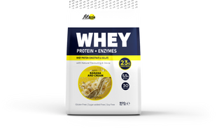 FitWin, Сироватковий протеїн, Whey Protein + Enzymes, банан із вершками, 900 г (FTW-23013), фото