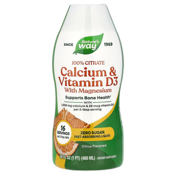 Рідкий кальцій із вітаміном D3 Nature's Way Calcium & Vitamin D3 | цитрус - 480 мл, фото