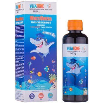 Риб&rsquo;ячий жир Vitatone MultiOmega з вітаміном Д3 та цинком | тропічні фрукти - 250 мл, фото
