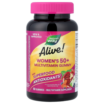 Мультивитамины для женщин 50+ Nature's Way Alive! Women's 50+ Gummy Multivitamin | ягодный микс - 60 жевательных мармеладок, фото