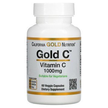 Витамин C, California Gold Nutrition, 1000 мг, 60 капсул (CGN-00931), фото