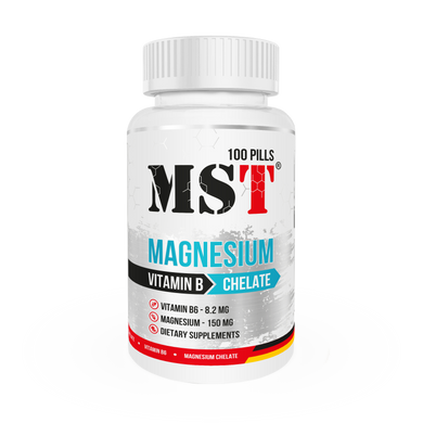 MST Nutrition, Магній + вітамін В6, 100 таблеток (MST-00318), фото