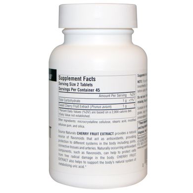 Екстракт вишні, Source Naturals, 500 мг, 90 таблеток (SNS-01681), фото
