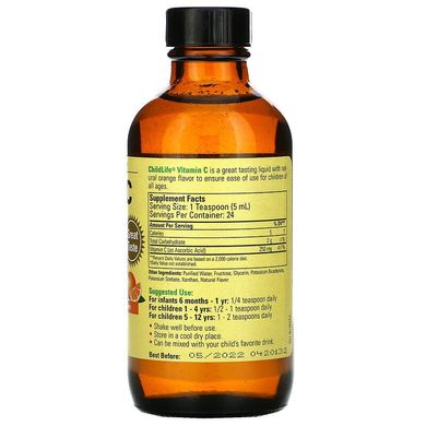 ChildLife, Essentials, витамин C в жидкой форме, натуральный апельсиновый вкус, 118,5 мл  (CDL-10200), фото