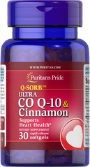 Коензим Q-10 і кориця, Q-SORB Co Q-10 & Cinnamon, Puritan's Pride, 200 мг, 30 капсул (PTP-51415), фото