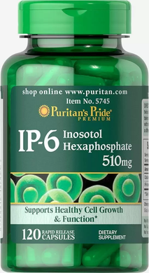 IP-6 інозитолгексафосфат, IP-6, Puritan's Pride, 510 мг, 120 капсул (PTP-00021), фото