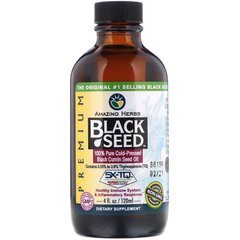Amazing Herbs, Black Seed, на 100% чисте масло холодного віджиму з насіння чорного кмину, 120 мл (AHR-12004), фото