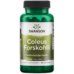 Форсколин, Coleus Forskohlii, Swanson, 400 мг, 60 капсул (SWV-11428), фото