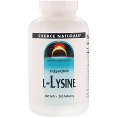 Лизин, Source Naturals, 500 мг, 250 таблеток (SNS-00140), фото