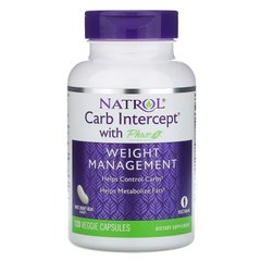 Natrol, Carb Intercept с Phase 2 Carb Controller, добавка для снижения веса, 500 мг, 60 растительных капсул (NTL-16176), фото