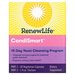 Renew Life, CandiSmart, 15-денна програма очищення від дріжджів, комплекс із 2 частин (REN-35555), фото