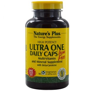 Nature's Plus, Щоденні мультивітаміни без заліза, Ultra One, 90 гелевих капсул (NAP-30091), фото