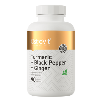 Ostrovit, Куркума + Чорний Перець + Імбир, Turmeric + Black Pepper + Ginger, 90 таблеток (OST-22691), фото