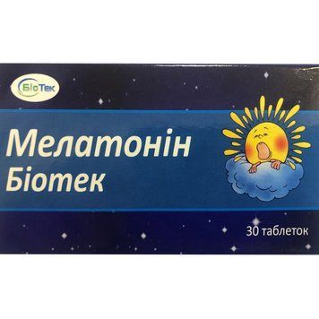 Мелатонін Біотек для покращення сну при безсонні - 30 таблеток, фото