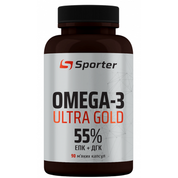 Омега 3 Sporter Omega-3 Ultra Gold 55% - 90 мягких капсул, фото