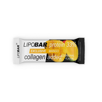 Батончик LipoBar Exclusive Protein Bar 33%, збагачений біоактивним колагеном Peptan, манго, 50 г - 1/20 (LIP-48016), фото