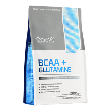 Ostrovit, BCAA+Глутамін, BCAA + Glutamine, лісова суниця-чорниця, 1000 г (OST-91773), фото