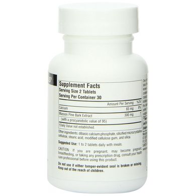 Екстракт кори сосни, Source Naturals, 150 мг, 30 таблеток (SNS-02082), фото