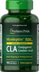 Конъюгированная линолевая кислота, MyoLeptin™ CLA, Puritan's Pride, высокоэффективная, 1500 мг, 90 гелевых капсул (PTP-31640), фото
