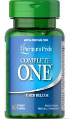 Мультивитамины, Multivitamin Timed Release, Complete One™, Puritan's Pride, 60 каплет (PTP-13661), фото