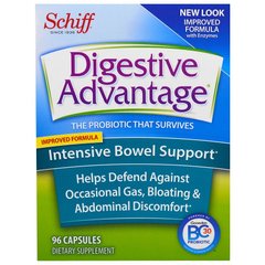 Schiff, Digestive Advantage, интенсивная поддержка работы кишечника, 96 капсул (SBF-00117), фото
