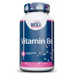 Haya Labs, Вітамін B6, 25 мг, 90 таблеток (820253), фото
